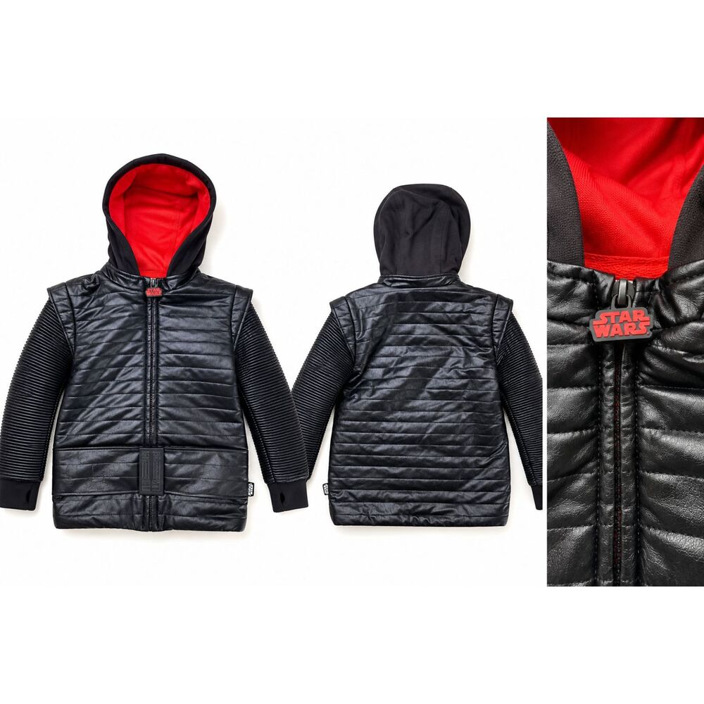Disney Store Star Wars Kylo Ren Black Hooded Jacket Hoodie Youth Size 7/8